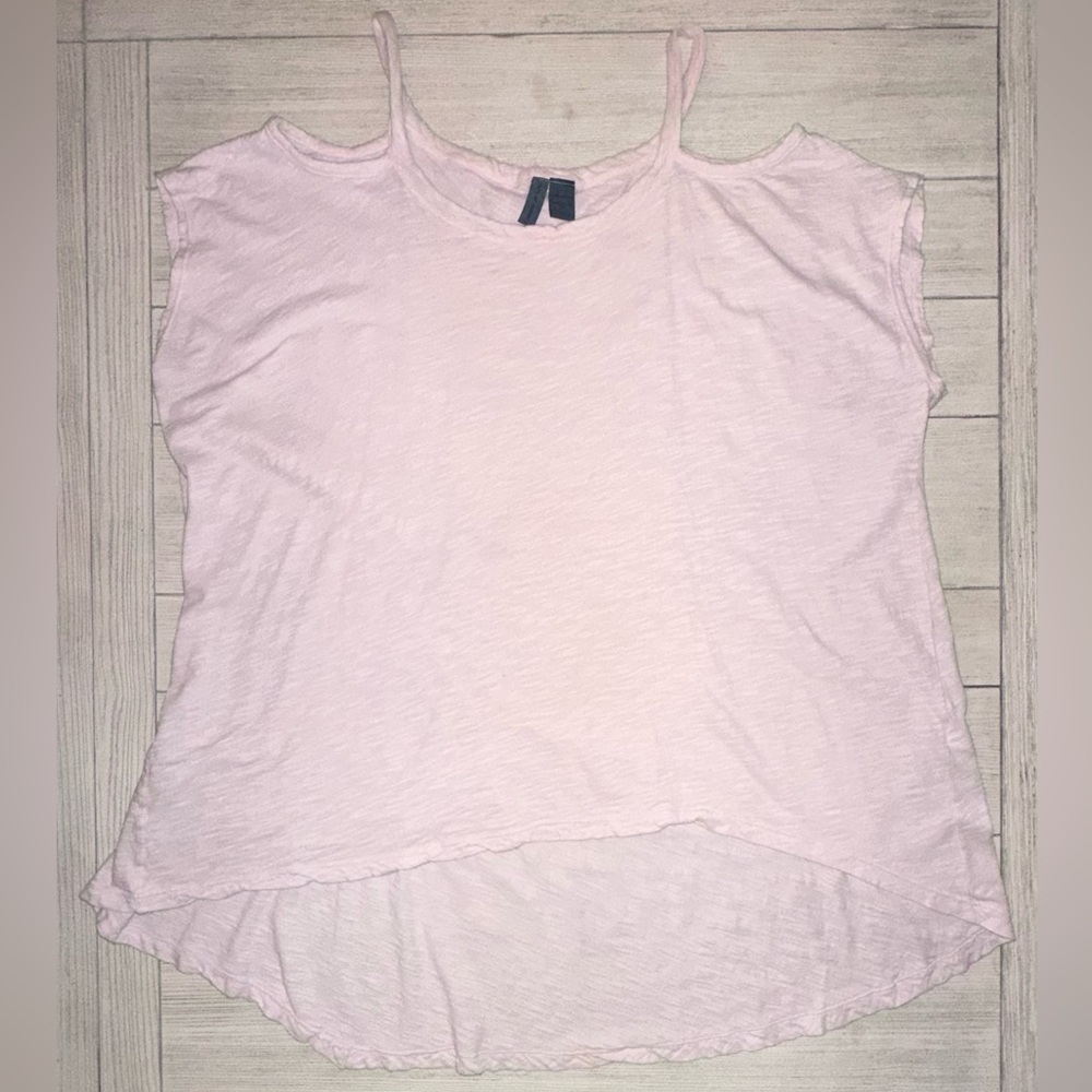 Anthropologie Left of Center Light Pink Open Shoulder Top